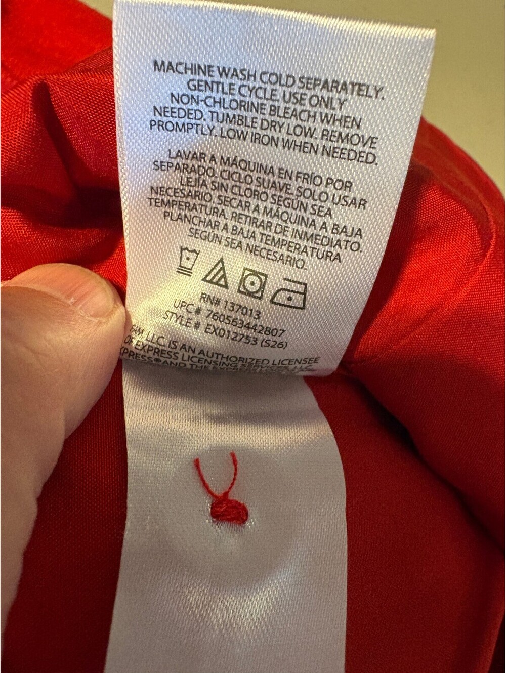 Express Red Linen Blend Button-Front Top, Size M - Picture 11 of 11